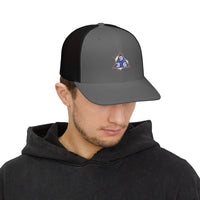 Snapback Trucker Cap — Embroidered Tesla 3-6-9 Triangle Galaxy Design