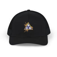 Snapback Trucker Cap — Embroidered Tesla 3-6-9 Triangle Galaxy Design