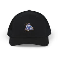 Snapback Trucker Cap — Embroidered Tesla 3-6-9 Triangle Galaxy Design
