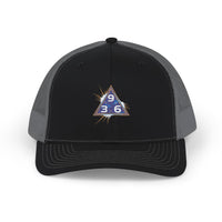 Snapback Trucker Cap — Embroidered Tesla 3-6-9 Triangle Galaxy Design