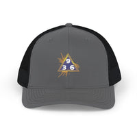 Snapback Trucker Cap — Embroidered Tesla 3-6-9 Triangle Galaxy Design