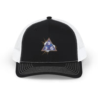 Snapback Trucker Cap — Embroidered Tesla 3-6-9 Triangle Galaxy Design